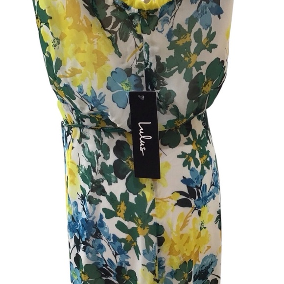 Lulus What A Wonder White Floral Print Halter Maxi Dress Size M - Picture 10 of 12